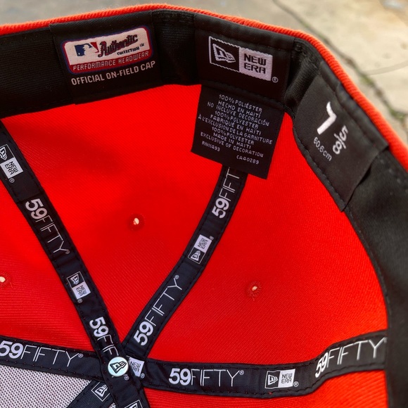 MLB FITTED ASTROS HAT SZ 7 5/8 orange & blue with star logo - Picture 5 of 5